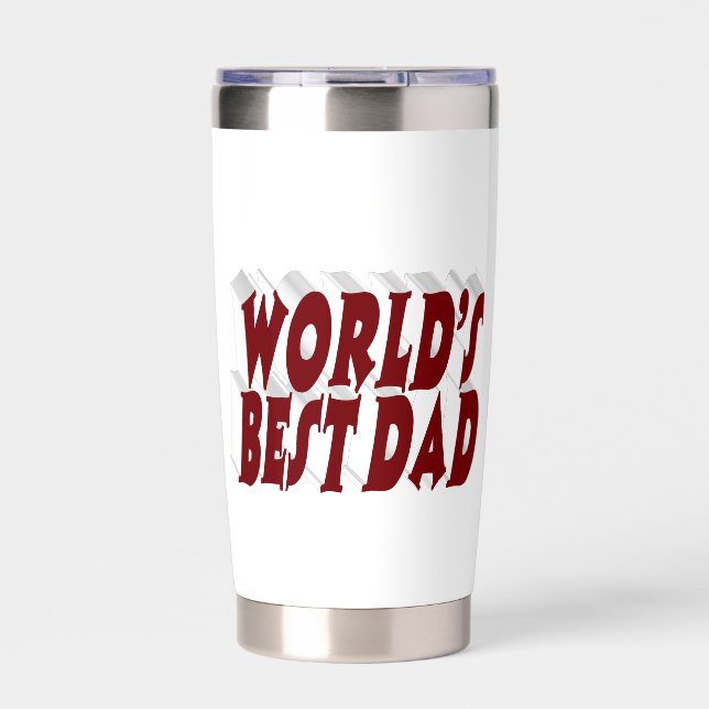Bester Vater burgundy 3d Text Thermobecher (Vorderseite)