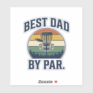 Bester Vater By Par Disc Golf Vintage-Sunset-Desig Aufkleber