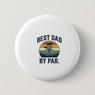 Bester Vater By Par Disc Golf Vintage Sunset Desig Button
