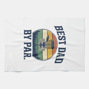 Bester Vater By Par Disc Golf Vintage-Sunset-Desig Geschirrtuch