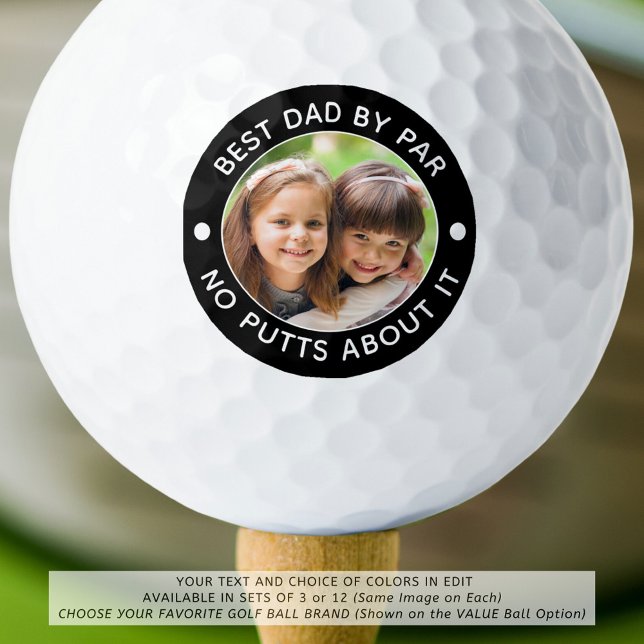 BESTER VATER BY PAR Foto Funny Custom Colors Golfball (Von Creator hochgeladen)