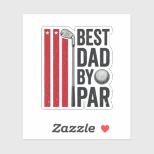 Bester Vater By Par Golf Dad Vintage Design_1 Aufkleber