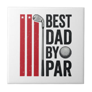 Bester Vater By Par Golf Dad Vintage Design_1 Fliese