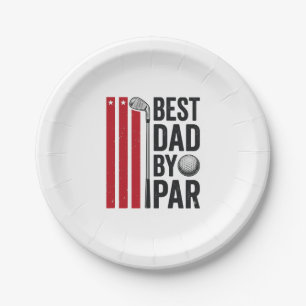 Bester Vater By Par Golf Dad Vintage Design_1 Pappteller