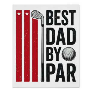Bester Vater By Par Golf Dad Vintage Design_1 Poster