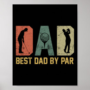 Bester Vater By Par Retro Vintage Vatertag Golf Lo Poster