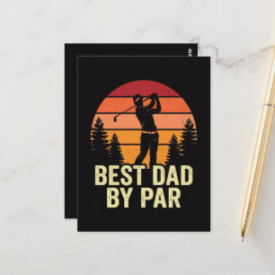 Bester Vater By Par Vintage Golf Postkarte