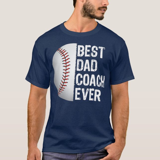 Bester Vater Coach Ever Funny Baseball für Sport T-Shirt (Vorderseite)