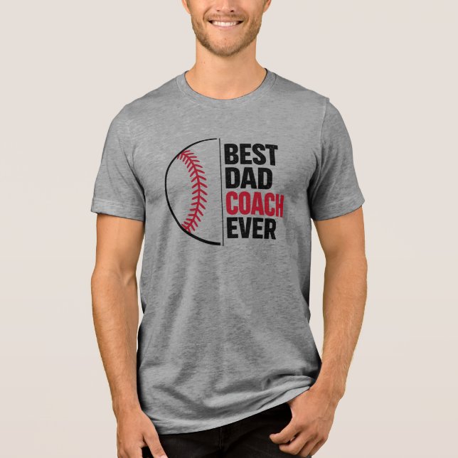 Bester Vater, Coach Ever Vatertag Tri-Blend Shirt (Vorderseite)