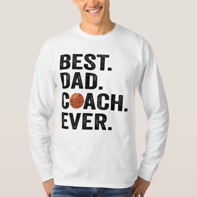 Bester Vater Coach je Basketball Pater Sportgesche T-Shirt (Vorderseite)