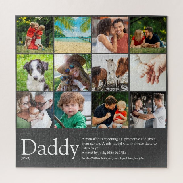 Bester Vater Daddy Vater Definition 12 Foto Grau Puzzle (Vertikal)