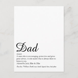 Bester Vater, Daddy, Vater Definition Schrift Postkarte