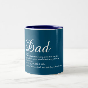 Bester Vater, Daddy, Vater Definitions Schrift Bla Zweifarbige Tasse