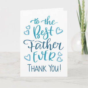 Bester Vater Danke für Typografie in Blau Karte