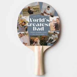 Bester Vater der blauen Welt 7 Foto-Collage Tischtennis Schläger
