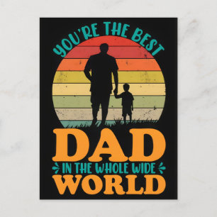 Bester Vater der ganzen weiten Welt T-Shirt-Design Feiertagspostkarte