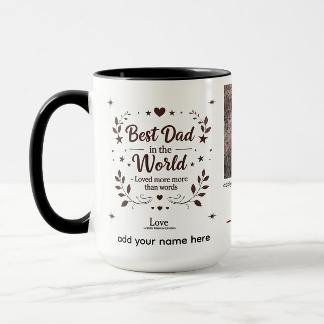 Bester Vater der Welt - 15 oz Combo Personalisiert Tasse (Links)