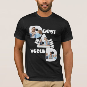BESTER VATER DER WELT 3 Fotos Collage Für Dunkel T-Shirt