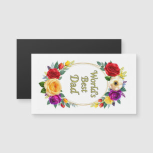 Bester Vater der Welt Blumenpostkarte - Vatertag G Magnetkarte