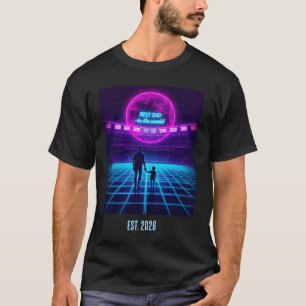 Bester Vater der Welt Cyberpunk Fußball Retro T-Shirt