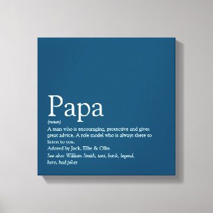 Bester Vater der Welt Daddy Papa Definition Blau Leinwanddruck