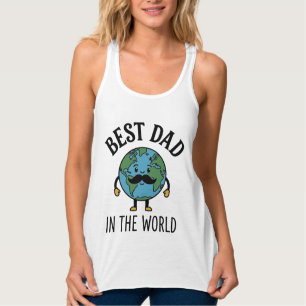 Bester Vater der Welt Earth Mustache Shirt Design_