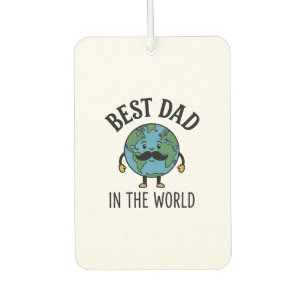 Bester Vater der Welt Earth Mustache Shirt Design_ Autolufterfrischer