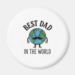 Bester Vater der Welt Earth Mustache Shirt Design_ Magnet