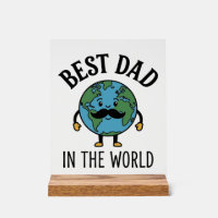 Bester Vater der Welt Earth Schnurrbart Shirt Desi