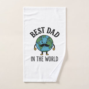 Bester Vater der Welt Earth Schnurrbart Shirt Desi Handtuch