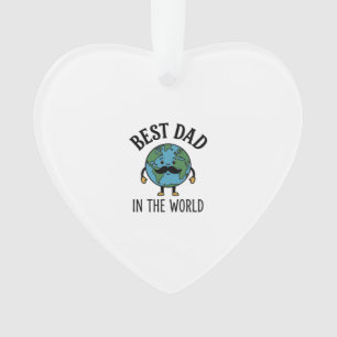 Bester Vater der Welt Earth Schnurrbart Shirt Desi Ornament