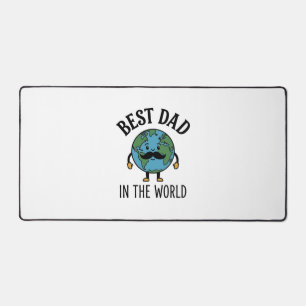 Bester Vater der Welt Earth Schnurrbart Shirt Desi Schreibtischunterlage