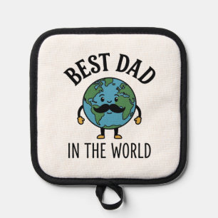 Bester Vater der Welt Earth Schnurrbart Shirt Desi Topflappen