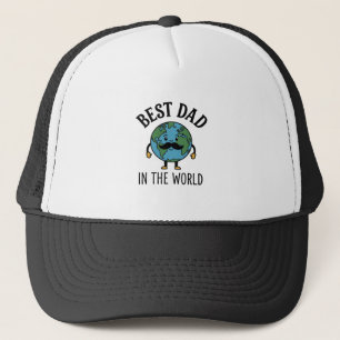 Bester Vater der Welt Earth Schnurrbart Shirt Desi Truckerkappe