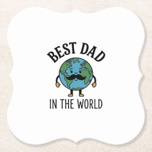 Bester Vater der Welt Earth Schnurrbart Shirt Desi Untersetzer