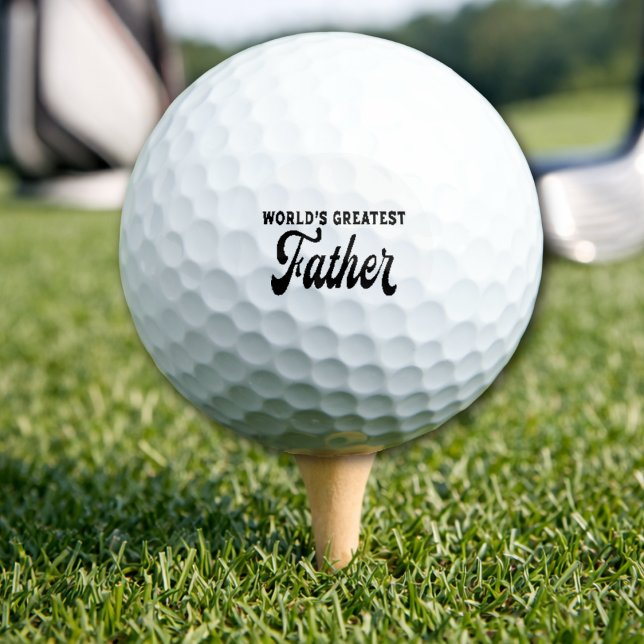 Bester Vater der Welt Golfball (Golf Balls For World's Greatest Father. Gift for Dad. Golfing Father. Modern retro. )