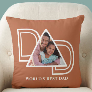 Bester Vater der Welt, individuelles Foto, rostfar Kissen