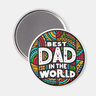 Bester Vater der Welt - Lebendiges Regenbogenmosai Magnet