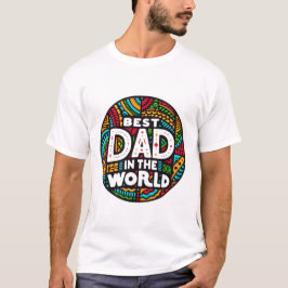 Bester Vater der Welt - Lebendiges Regenbogenmosai T-Shirt