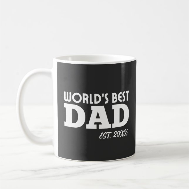Bester Vater der Welt mit individuellem Foto Kaffeetasse (Links)