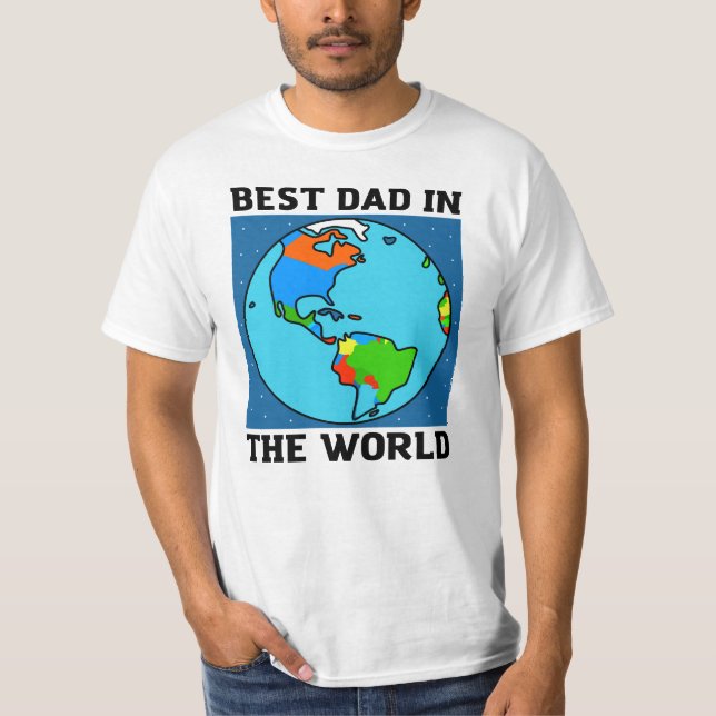 Bester Vater der Welt - Schwarzer Text T-Shirt (Vorderseite)
