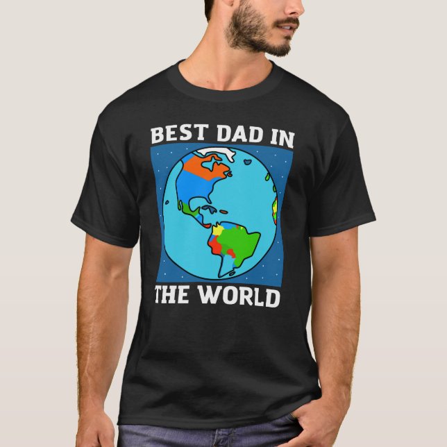 Bester Vater der Welt - T - Shirt mit weißem Text (Vorderseite)