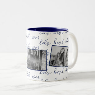 Bester Vater der Welt Text mit benutzerdefinierten Zweifarbige Tasse