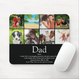 Bester Vater der Welt Vater Definition Foto Schwar Mousepad