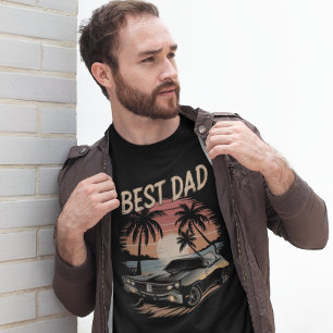 Bester Vater, Dodge Ladewagen, Retro Sonnenunterga T-Shirt