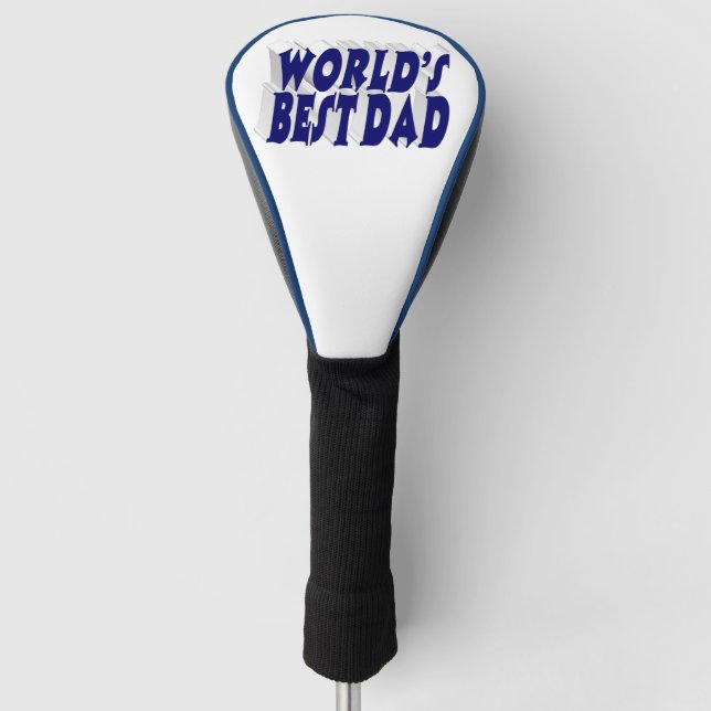 Bester Vater dunkelblau 3D-Text Golf Headcover (Vorderseite)