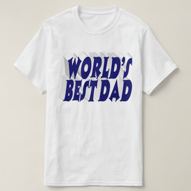 Bester Vater dunkelblau 3D-Text T-Shirt (Design vorne)