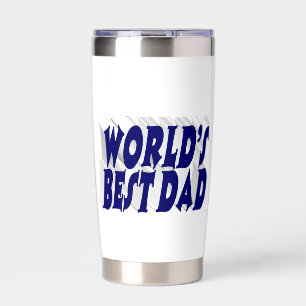 Bester Vater dunkelblau 3D-Text Thermobecher