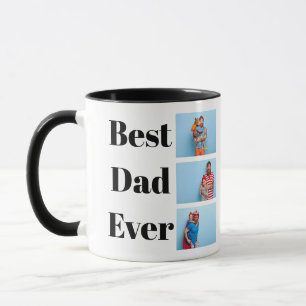 Bester Vater ever 3 Foto-Collage-Geschenk für Vate Tasse