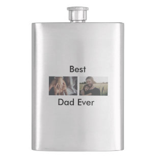 Bester Vater ever Happy Vatertag Fügen Sie Ihr Fot Flachmann